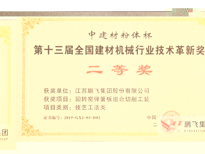 （2019年12月）建材机械行业技术革新奖2等